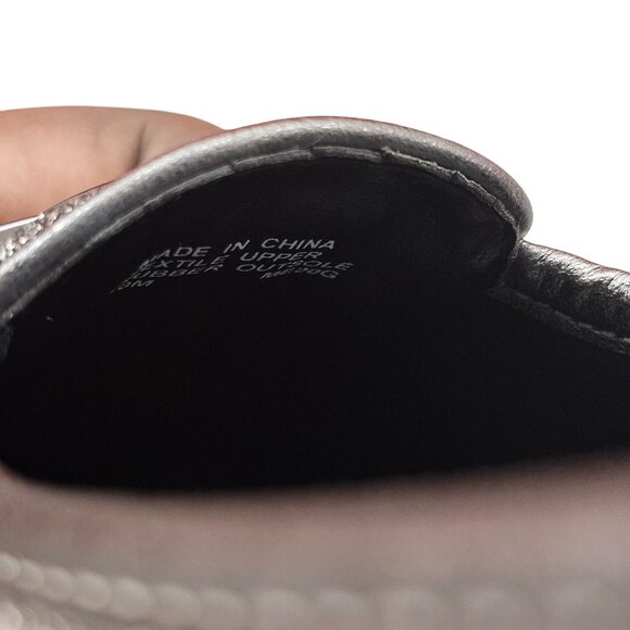 Michael Kors Tracee Moccasins Dark Silver Glitter Flats Size 10M - Picture 11 of 12